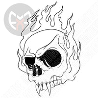 Skull Fangs Flames