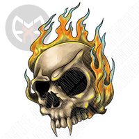 Skull Fangs Flames