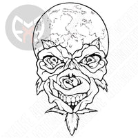 Rose Moon Skull