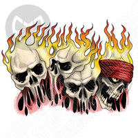 Four Flaming Skulls