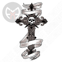 Skull Cross with Banner