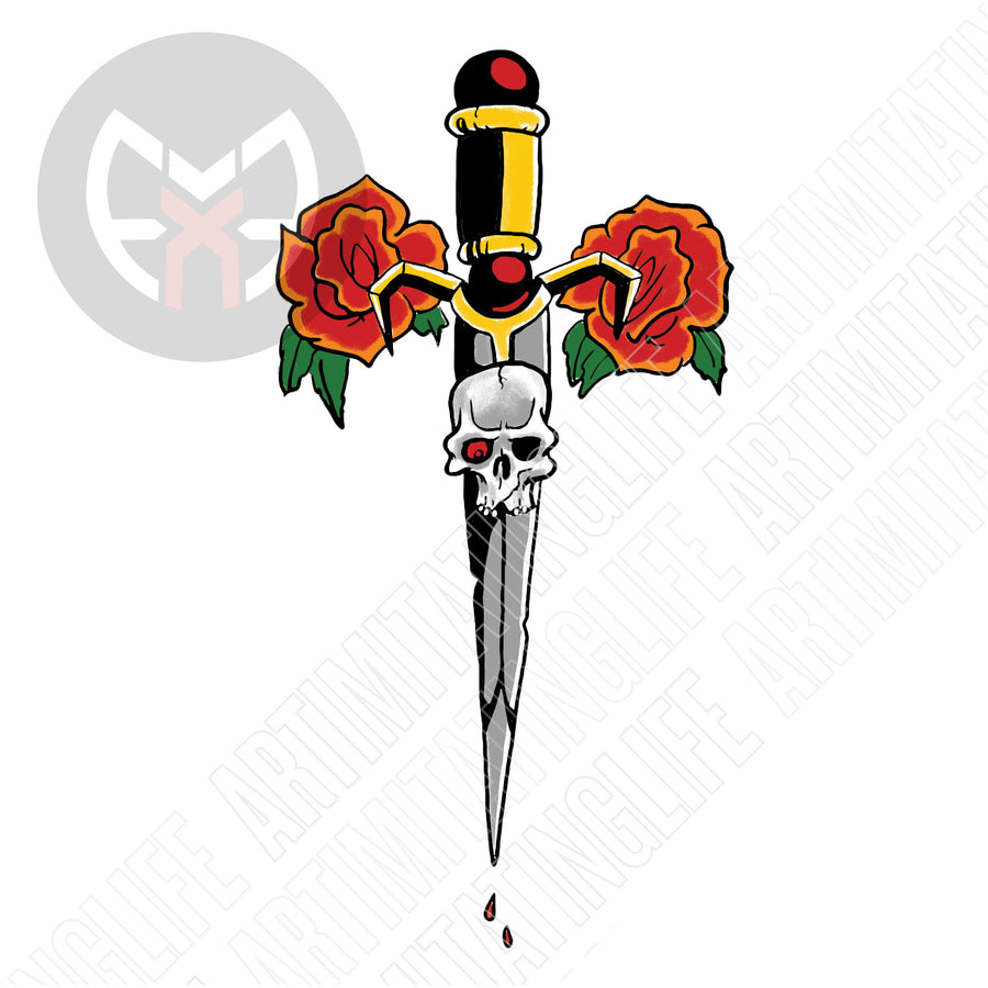 Skull Rose Dagger
