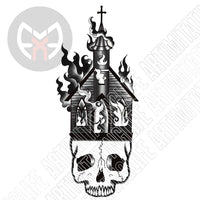 Flaming Church Skull