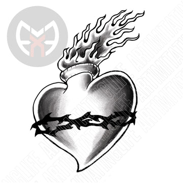 Flaming Heart with Thorns