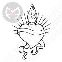 Flaming Heart with Banner