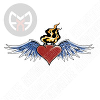 Flaming Heart with Wings