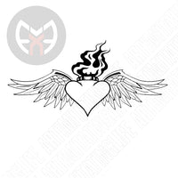 Flaming Heart with Wings