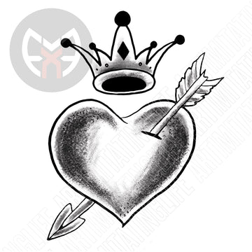 Heart Arrow with Crown