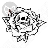 Traditional Skull Rose