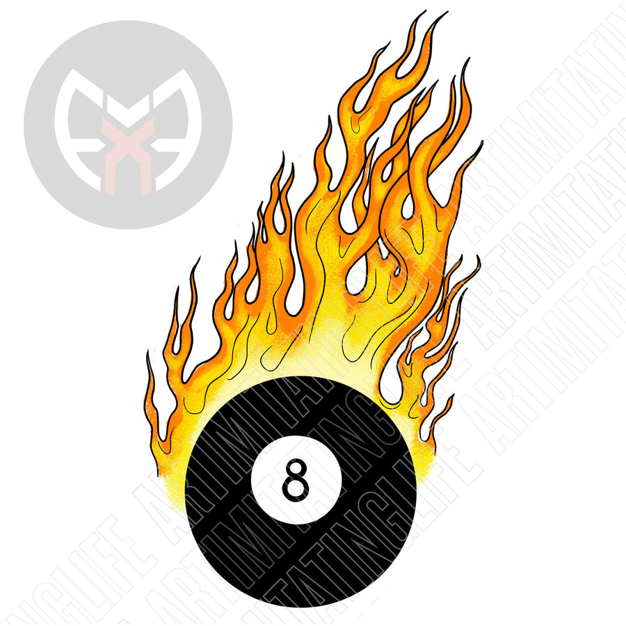 Flaming Eight Ball