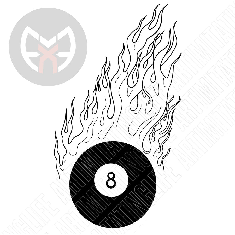 Flaming Eight Ball