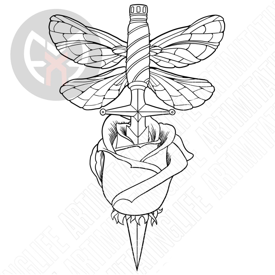 Dragonfly Dagger Rose