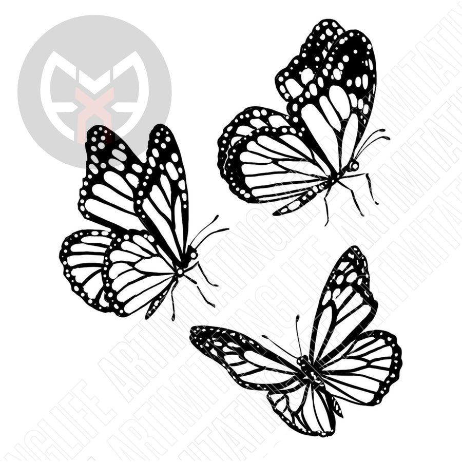 Three Butterflies