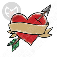 Arrow Through Heart with Banner