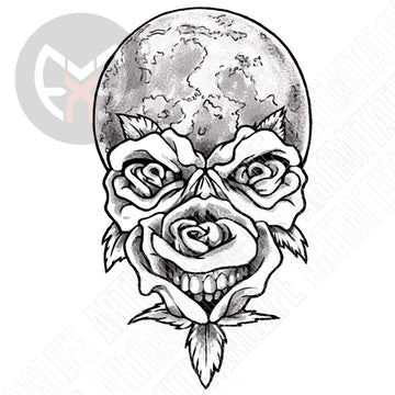 Rose Moon Skull