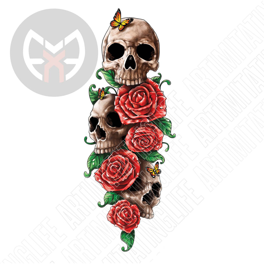 Skulls, Roses and Butterflies