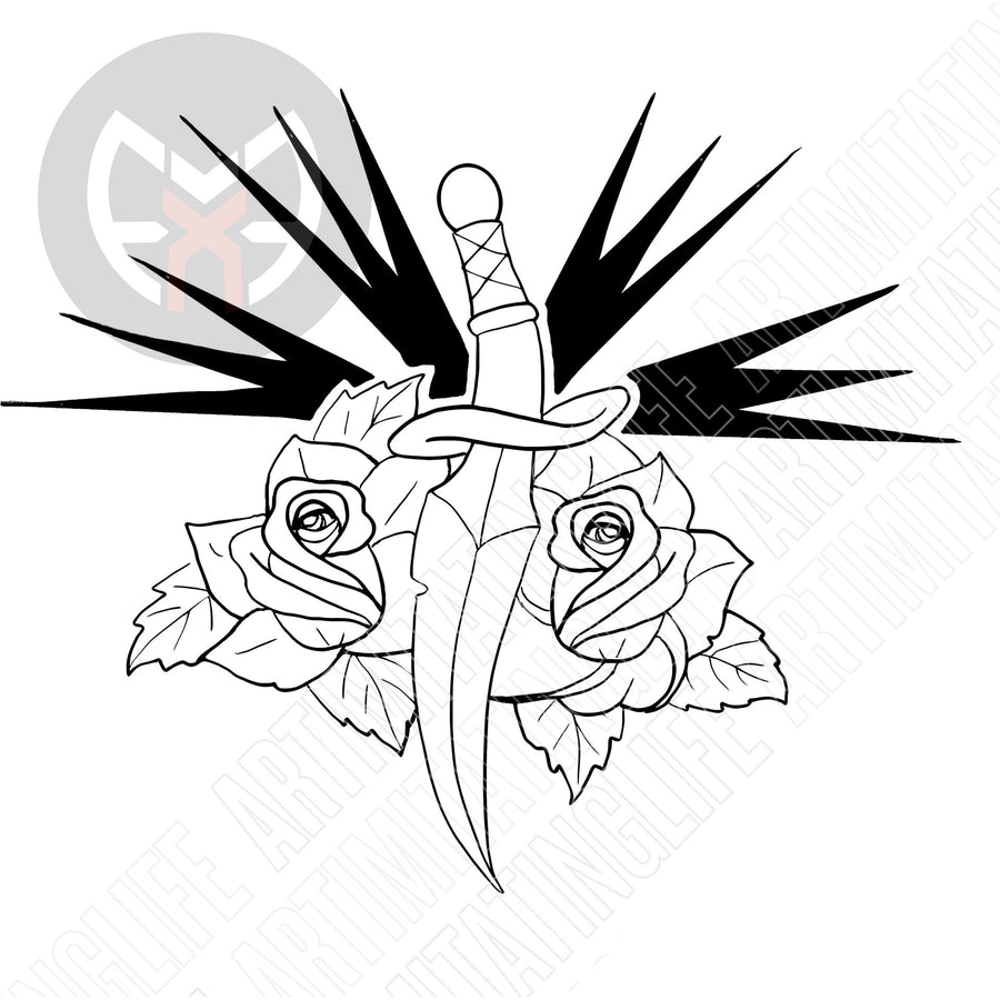 Dagger with Roses