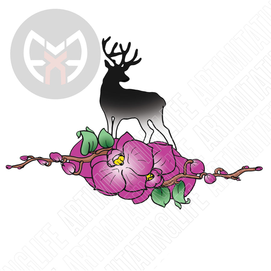 Flower with Deer