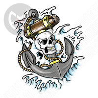 Skull Anchor with Waves