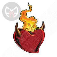 Flaming Heart with Horns