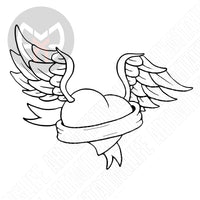 Heart Wings with Banner