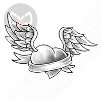 Heart Wings with Banner