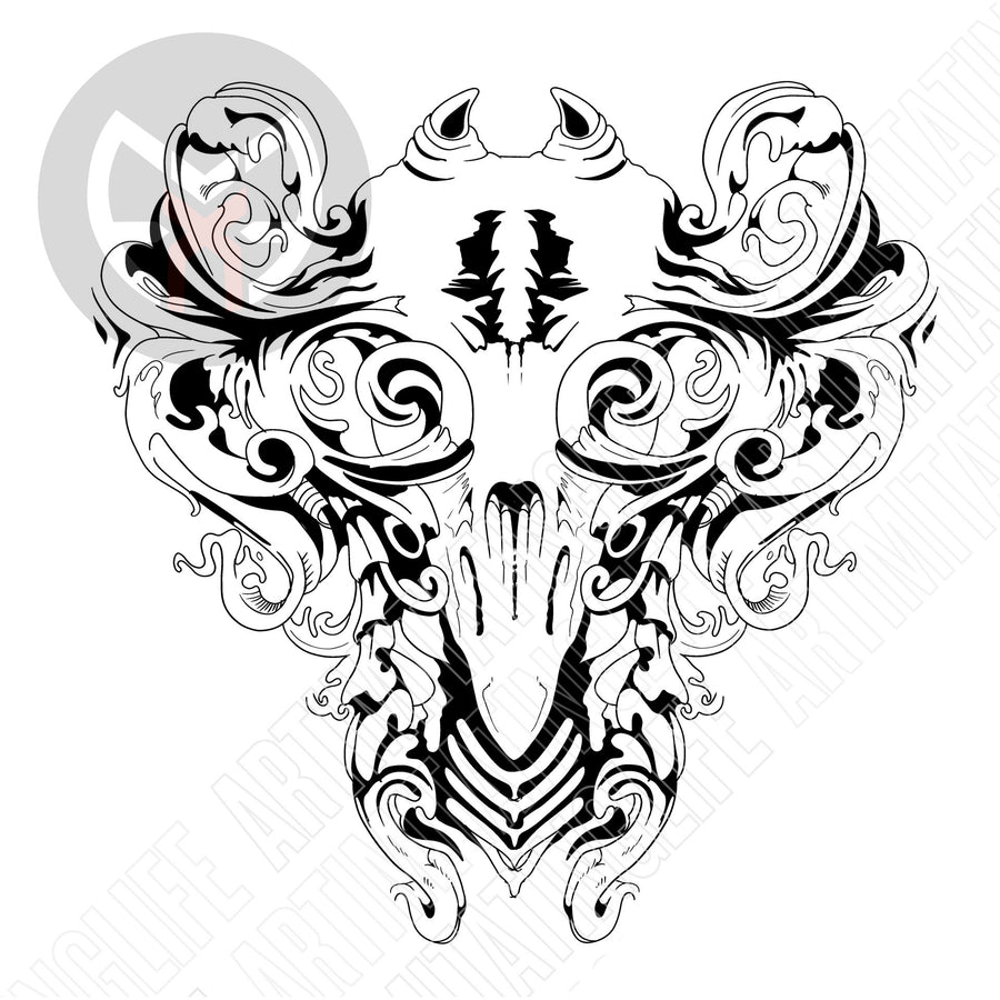 Intricate Victorian Bird Skull